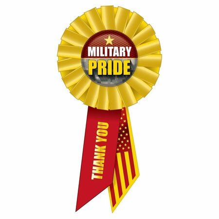 GOLDENGIFTS 3.25 x 6.5 in. Military Pride Rosette, Yellow & Red GO3336535